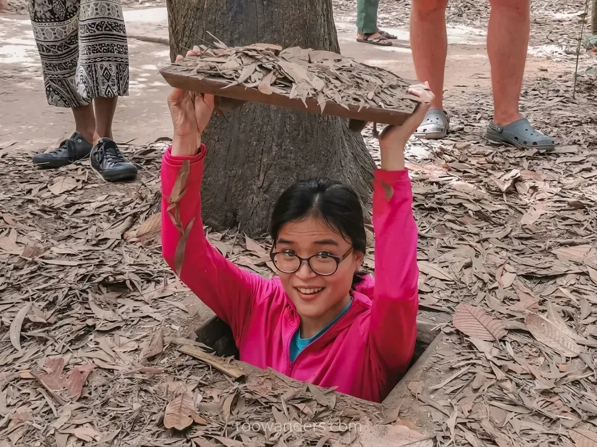 Cu Chi Tunnel and a girl
