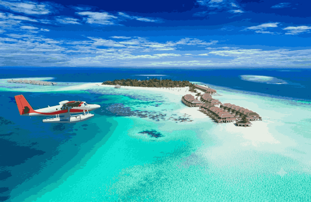 Scenic Seaplane Flight Over the Atolls