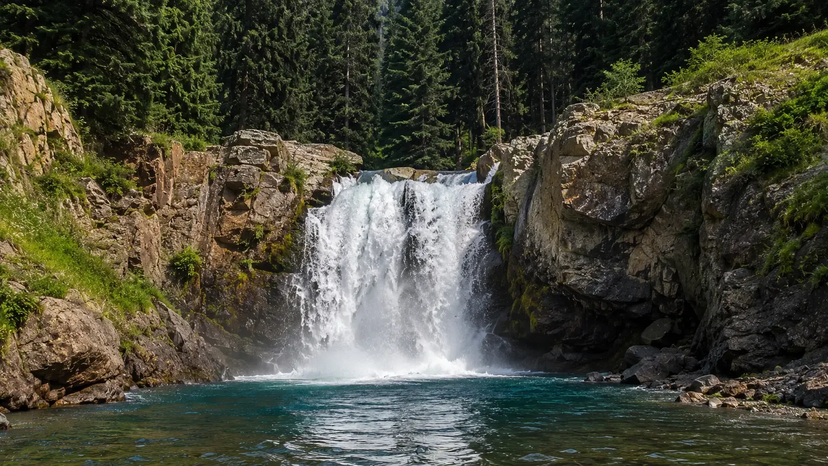 Aharbal Waterfalls in Kashmir