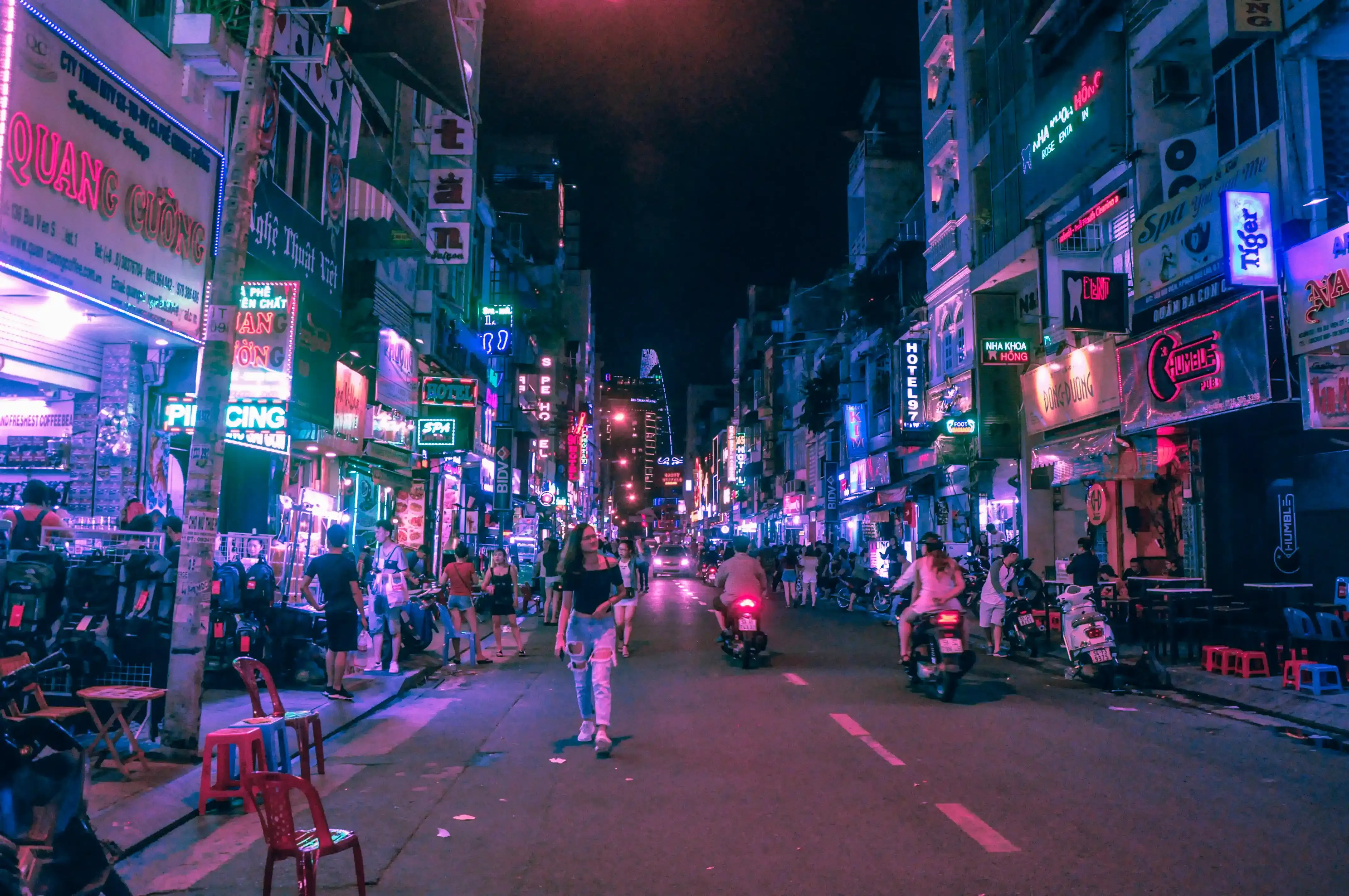 Bui Vien Walking Street at night