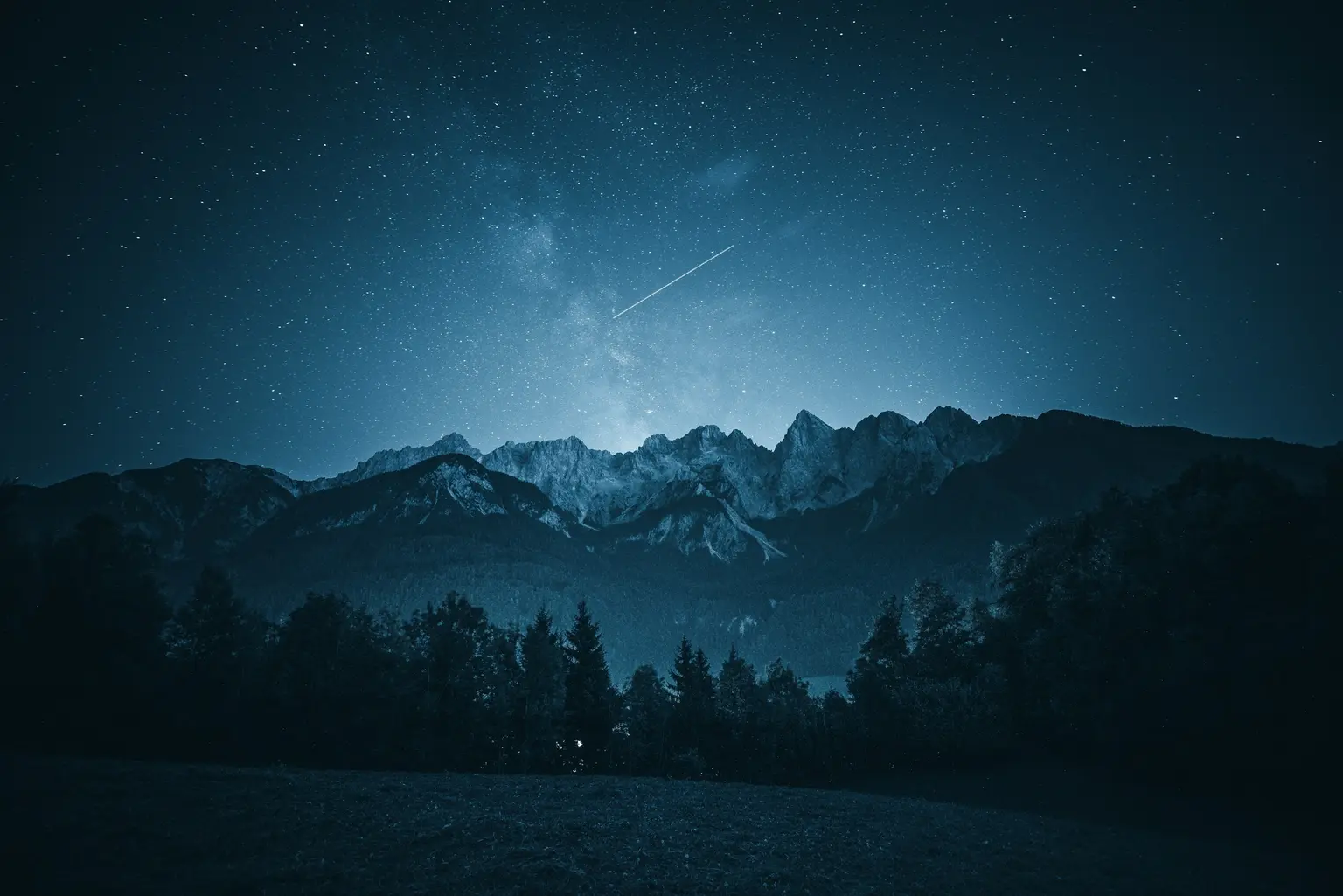Elivaas villas under a starry night sky
