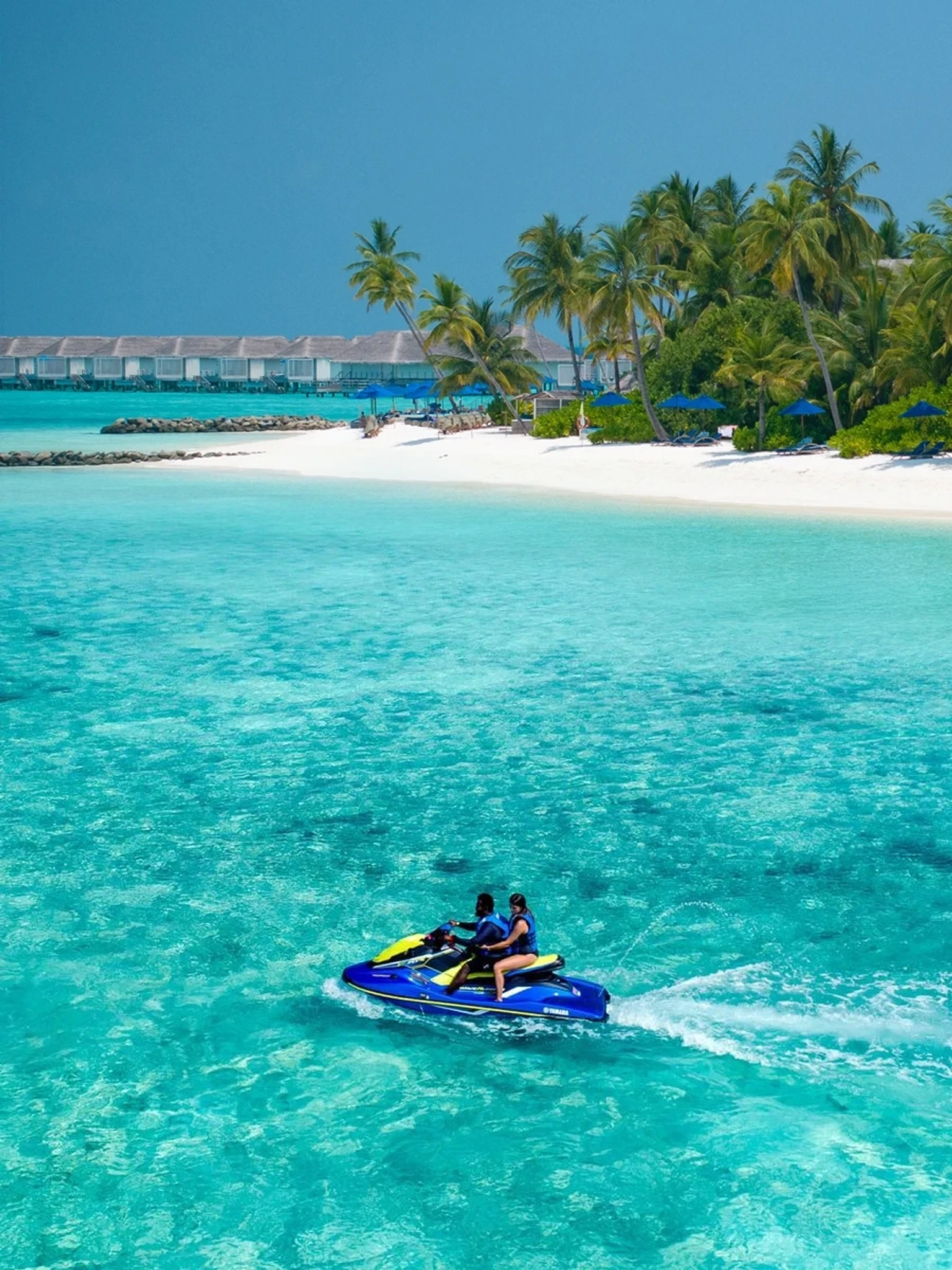 Day at leisure or optional Jet Ski. Feel the thrill as you rev the engine and zoom across the waves on a jet ski, embracing the adrenaline-fueled adventure on the open water.