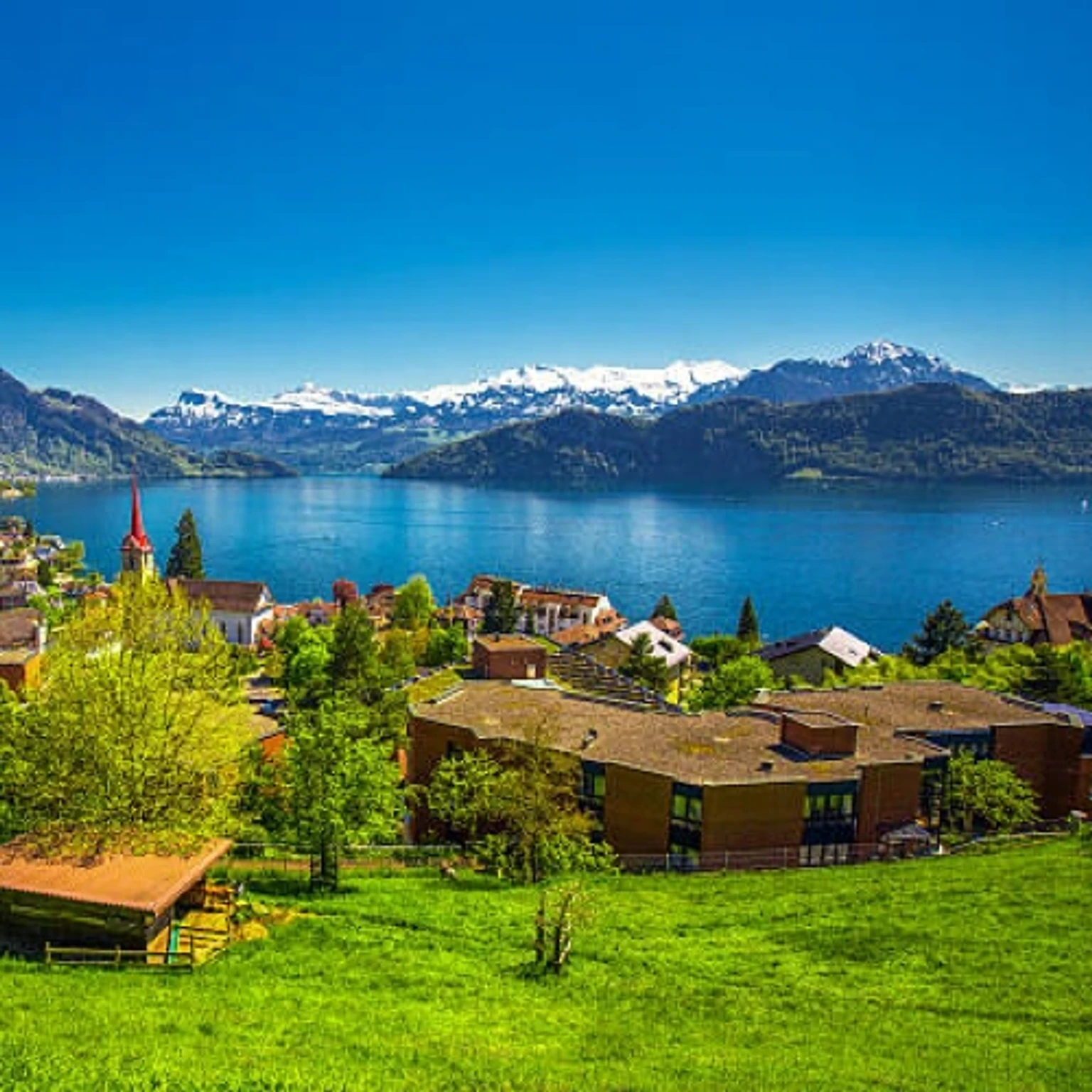 A festive holiday package showcasing beautiful European destinations with vibrant imagery.