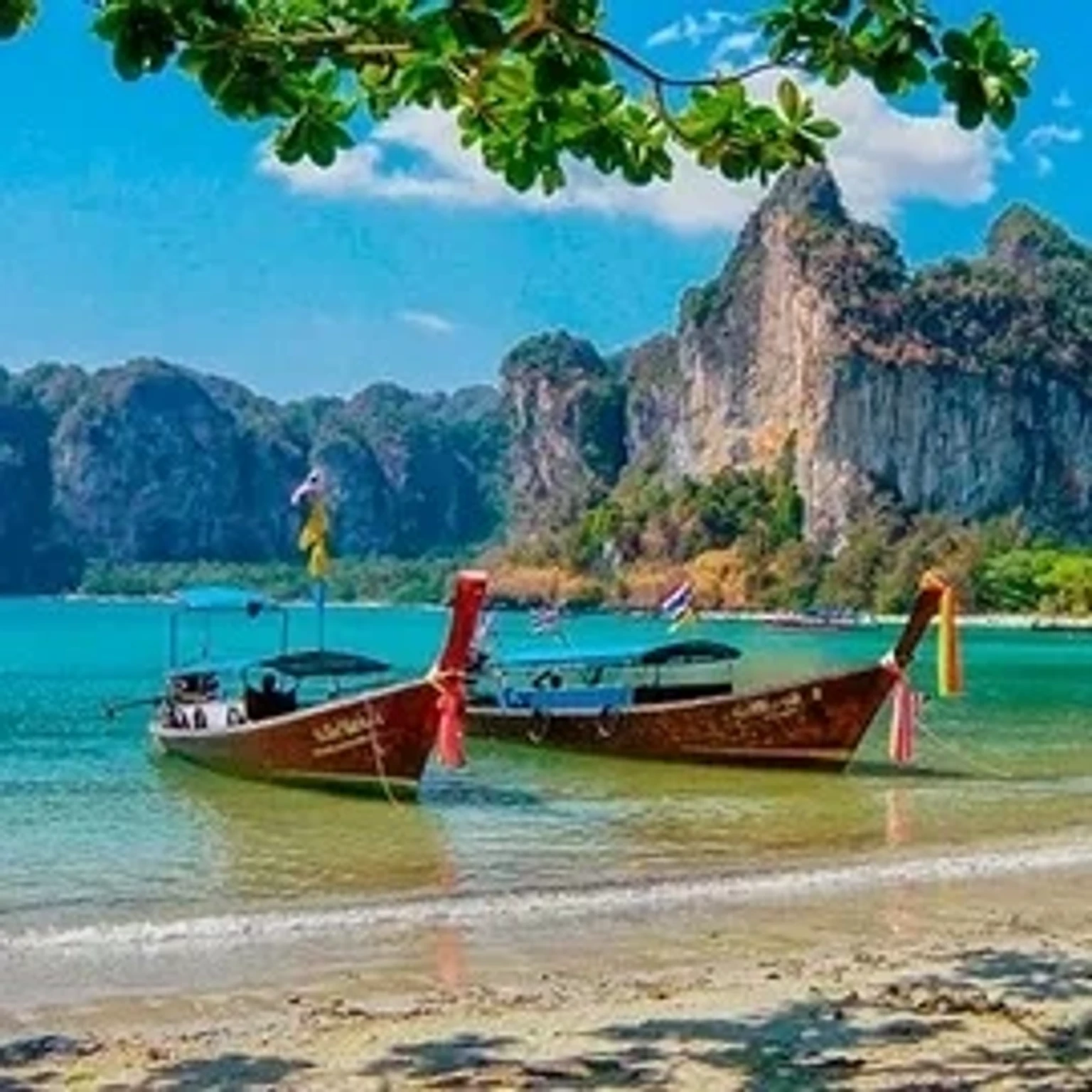 Colorful holiday packages showcasing exotic destinations in Thailand, featuring beaches and cultural experiences.